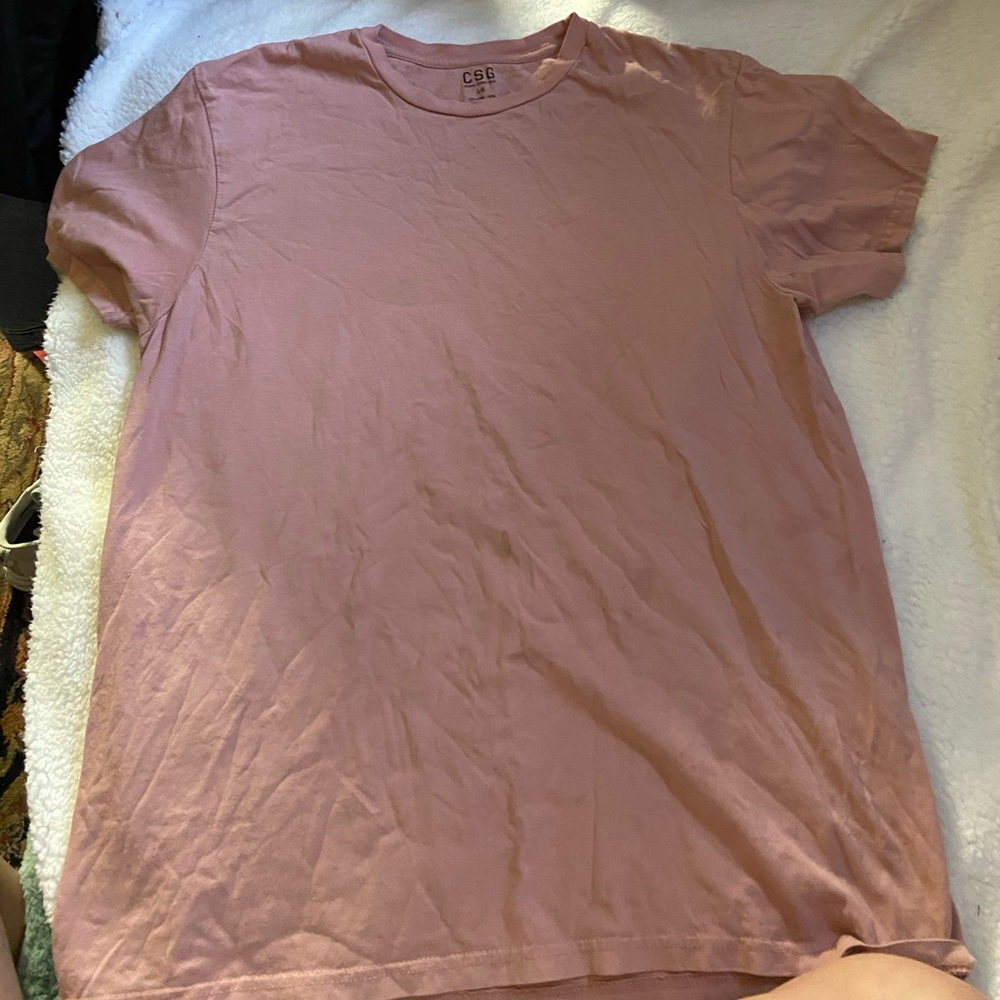 Large pink plain T